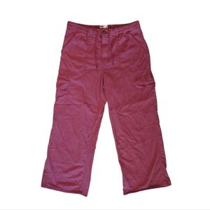 SO High Rise Rib Trim Utility Cargo Wide Leg Pants Dusty Mauve Size XL